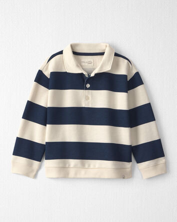 Tout-petit gar&ccedil;on - Polo &agrave; rayures rugby en jersey bouclette de coton biologique, 