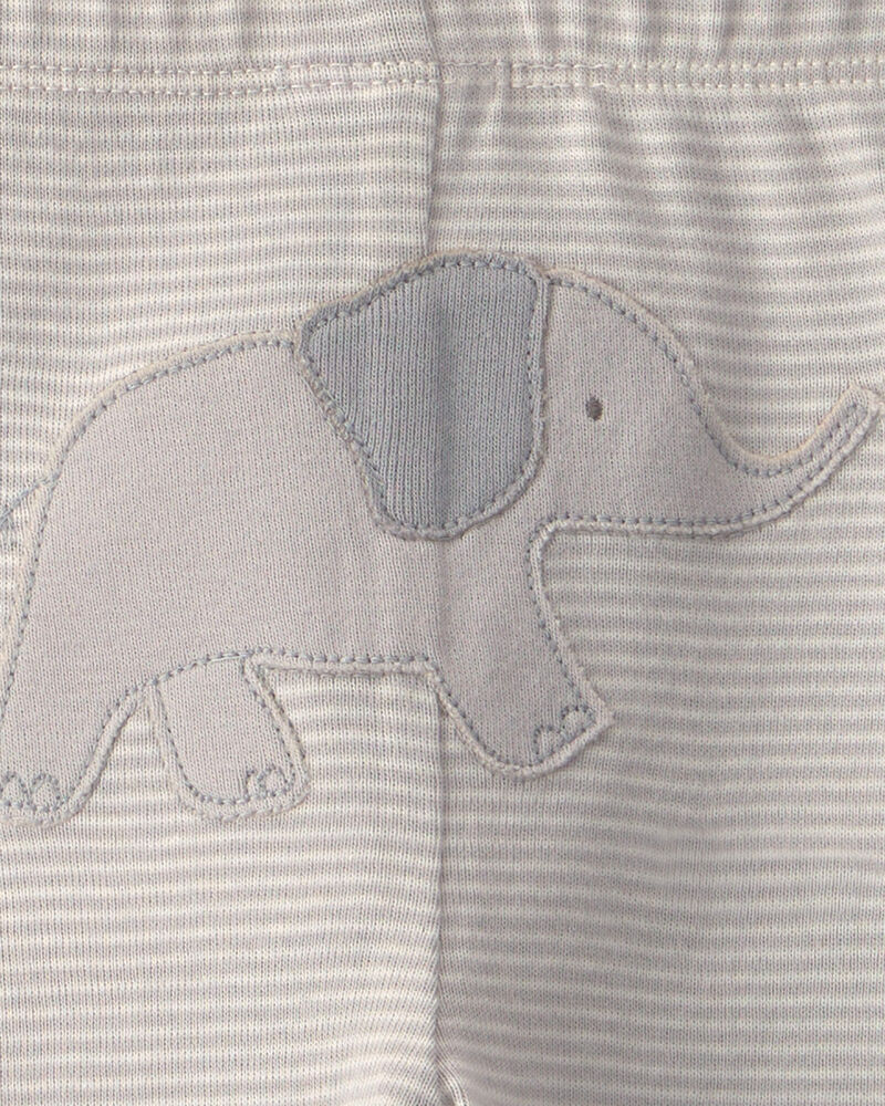 B&eacute;b&eacute; - Ensemble 3 pi&egrave;ces cache-couches et pantalon &agrave; motif d&rsquo;&eacute;l&eacute;phant &ndash; Gris/Ivoire, image 4 sur 4 diapositives