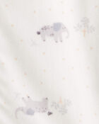 Baby Elephant Print Long-Sleeve Wearable Blanket - White, image 3 of 4 slides