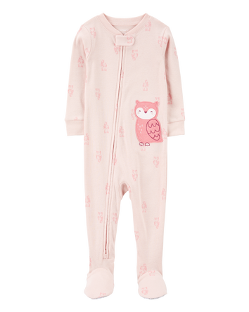 Baby 1-Piece Owl Print 100% Snug Fit Cotton Footie Pyjamas, 