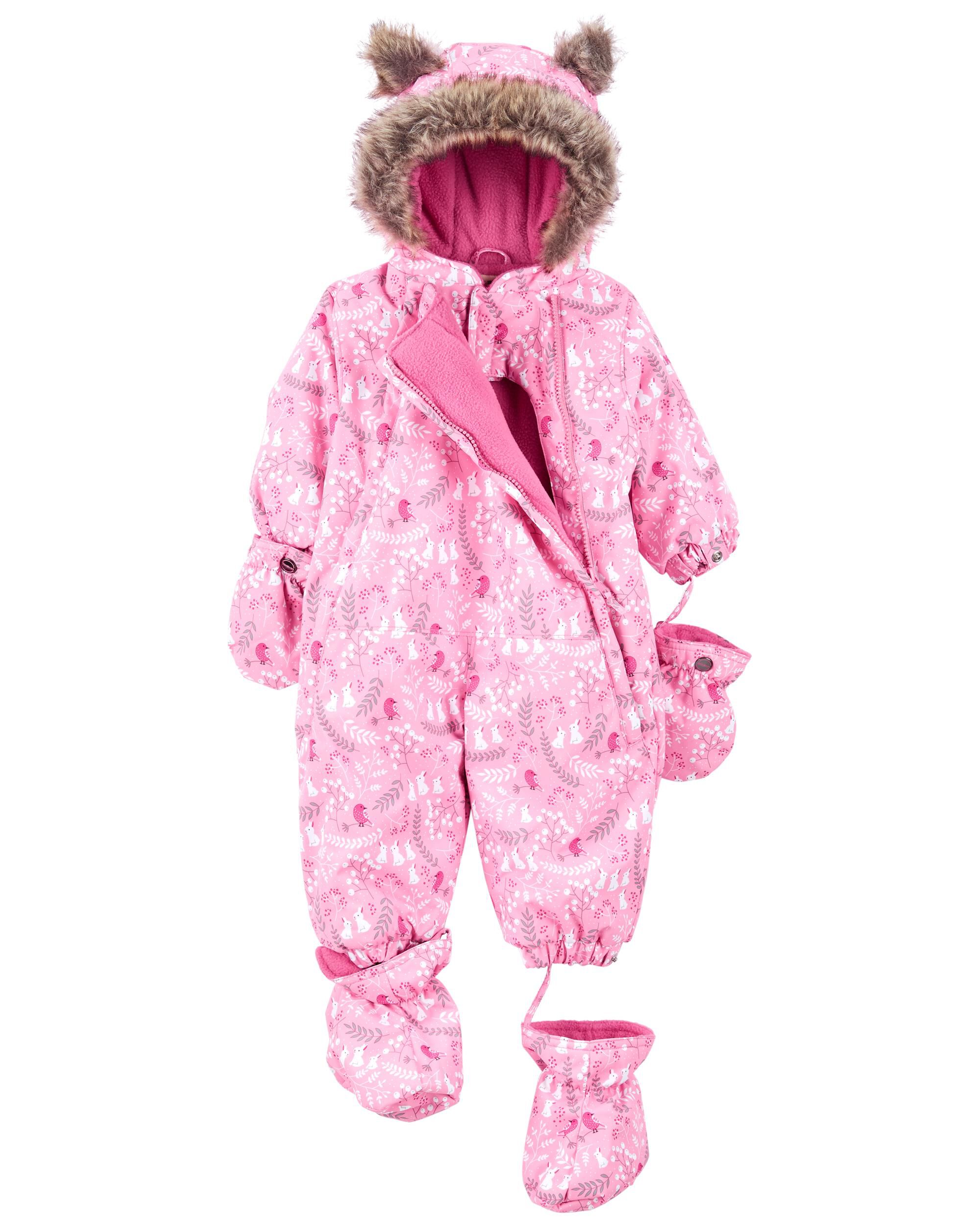 Baby girl snowsuit sale discount