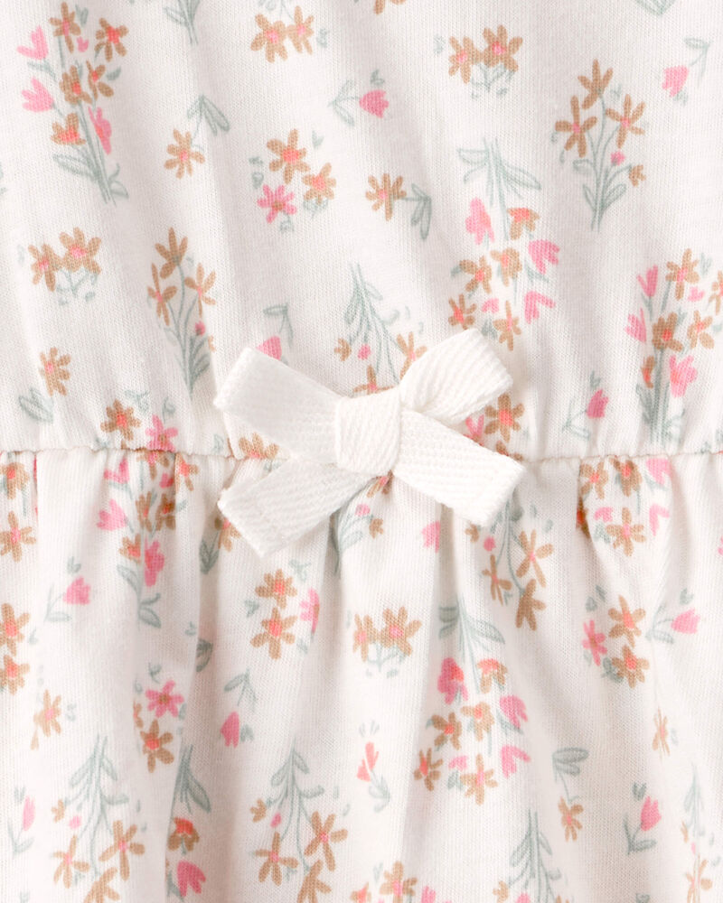 Baby Girl Floral Sleeveless Bodysuit Dress - Ivory, image 2 of 3 slides