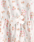 Baby Girl Floral Sleeveless Bodysuit Dress - Ivory, image 2 of 3 slides