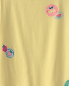 Girls Fruit Sticker Graphic Tee - Yellow, image 2 of 3 slides