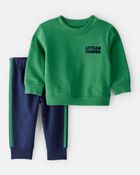 B&eacute;b&eacute; gar&ccedil;on - Ensemble 2 pi&egrave;ces t-shirt &agrave; manches longues et pantalon Charmer de la Saint-Patrick &ndash; Vert, image 1 sur 6 diapositives