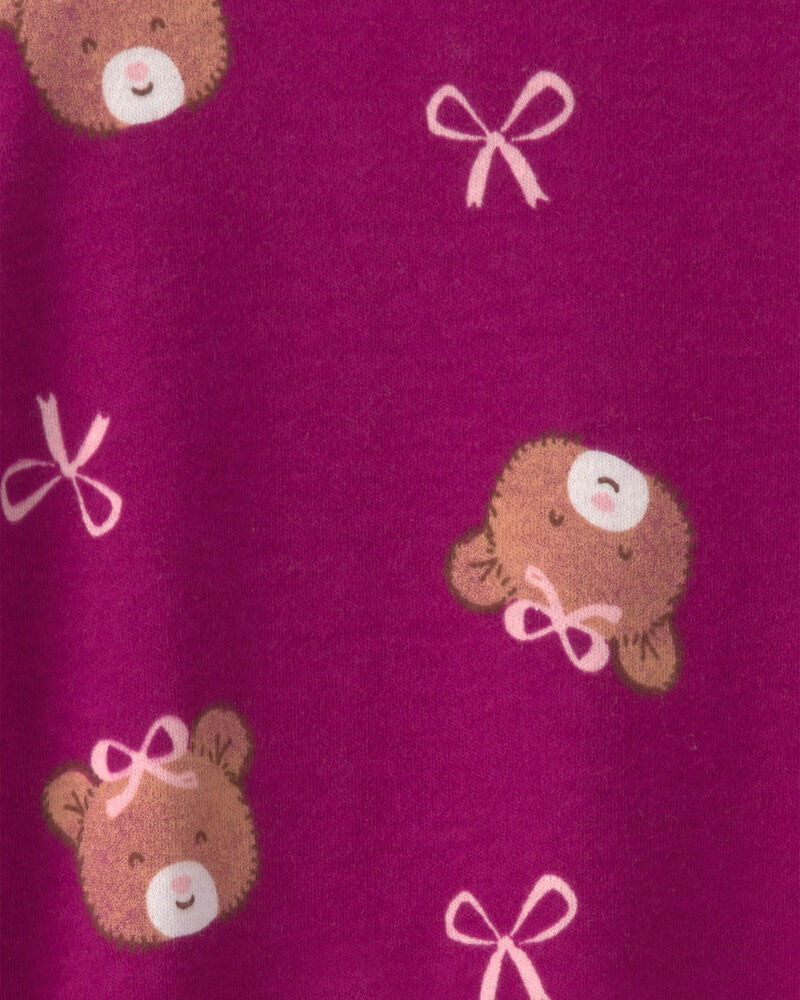 B&eacute;b&eacute; fille - Grenouill&egrave;re 100 % coton avec fermeture &agrave; glissi&egrave;re double sens &agrave; motif ourson &ndash; Mauve, image 7 sur 7 diapositives
