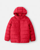 Boys Midweight Packable Puffer - Red, image 1 of 4 slides