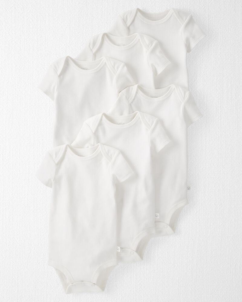 Baby 6-Pack Organic Cotton Rib Bodysuits, image 1 of 4 slides