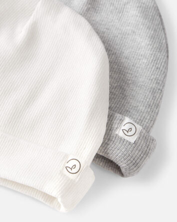 Baby 2-Pack Organic Cotton Rib Caps
, 