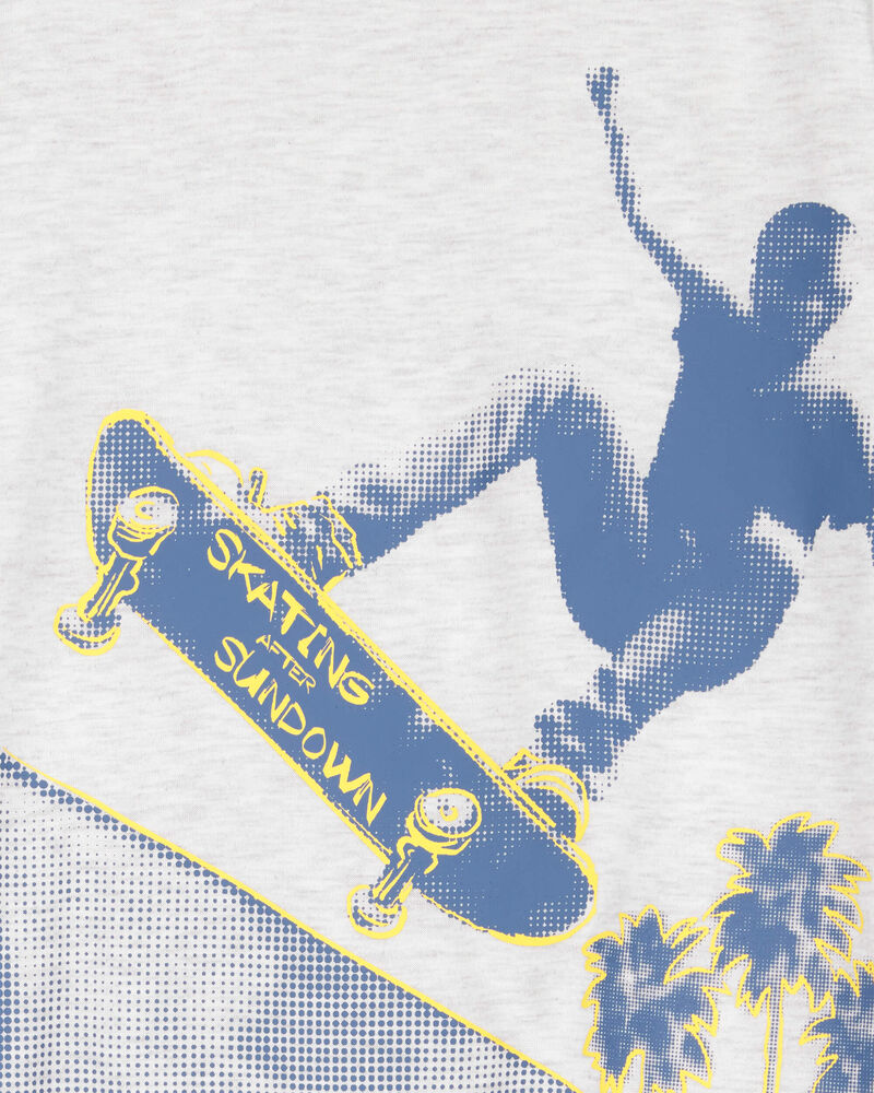 Boys Skateboard Print Loose Fit 2-Piece Pyjamas, image 2 of 3 slides