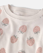 B&eacute;b&eacute; fille - Ensemble 2 pi&egrave;ces en coton biologique - Fraises, image 2 sur 3 diapositives