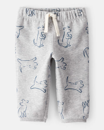 Baby Boy Dog Knit Pull-On Pants - Grey, 