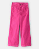 Girls Corduroy Wide-Leg Pants - Pink, image 1 of 4 slides