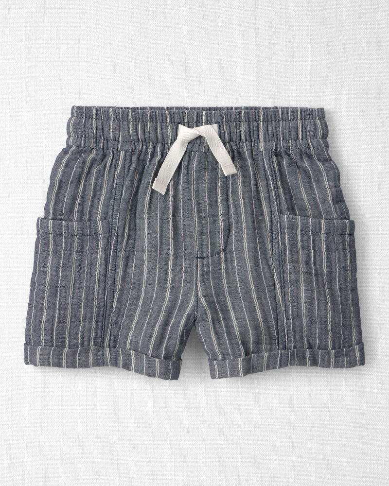 Toddler Boy 2-Piece Organic Cotton Gauze Short Set in Cream, image 2 of 7 slides