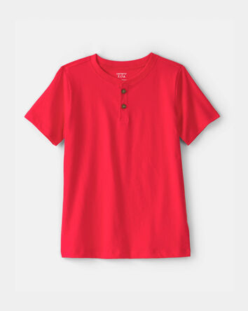 Gar&ccedil;ons - T-shirt Henley - Rouge, 