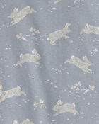 Toddler 2-Piece Organic Cotton Pyjama in Blue Bunnies Print, image 3 of 4 slides
