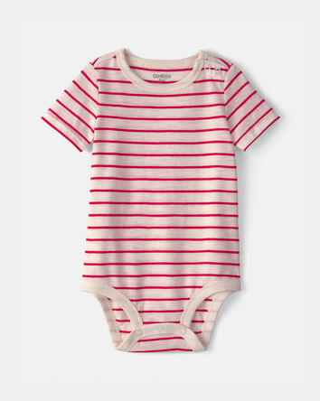 Baby Striped Bodysuit - Red/Ivory, 
