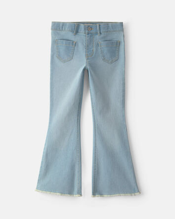 Filles - Jeans en denim &agrave; jambe &eacute;vas&eacute; - D&eacute;lav&eacute; clair, 