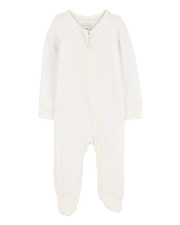 Baby Textured 2-Way Zip Sleep & Play Pyjamas, 