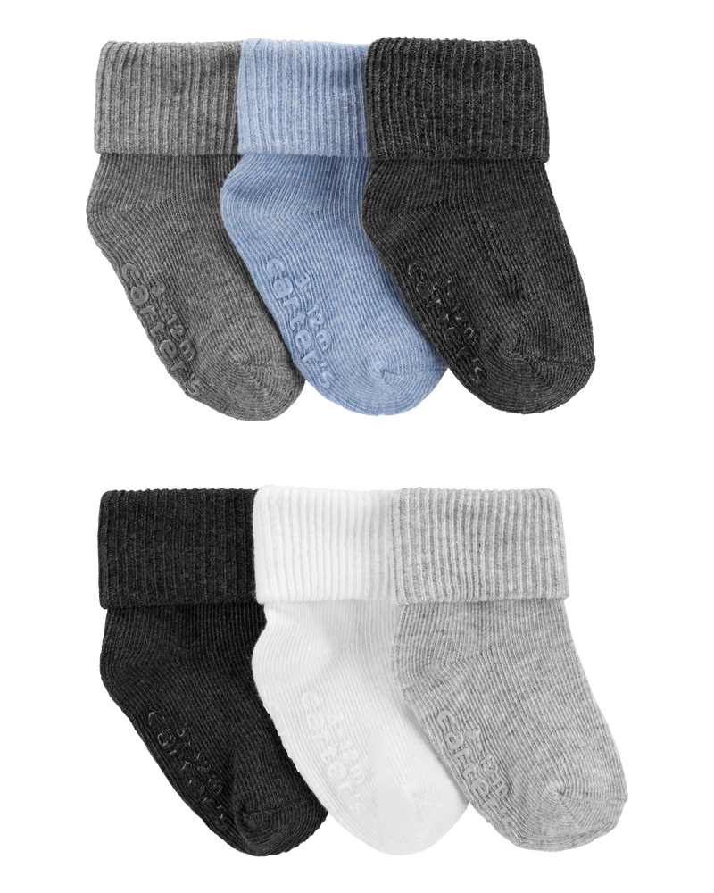 Baby 6-Pack Foldover Cuff Booties, image 1 of 8 slides