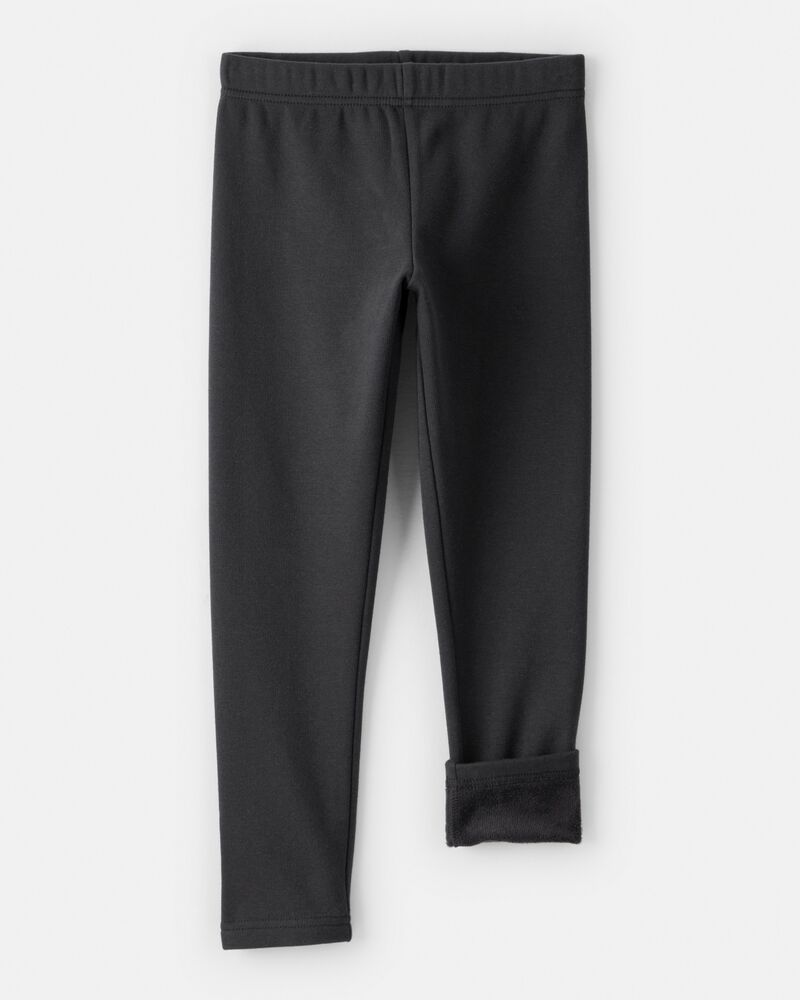 Girls Pull-On Stretch Leggings - Black, image 3 of 5 slides