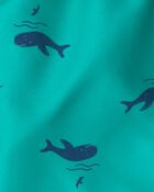 Ensemble 2 pi&egrave;ces haut dermoprotecteur &agrave; manches longues et short maillot de bain &agrave; motif de baleines pour tout-petit - Vert, image 7 sur 7 diapositives