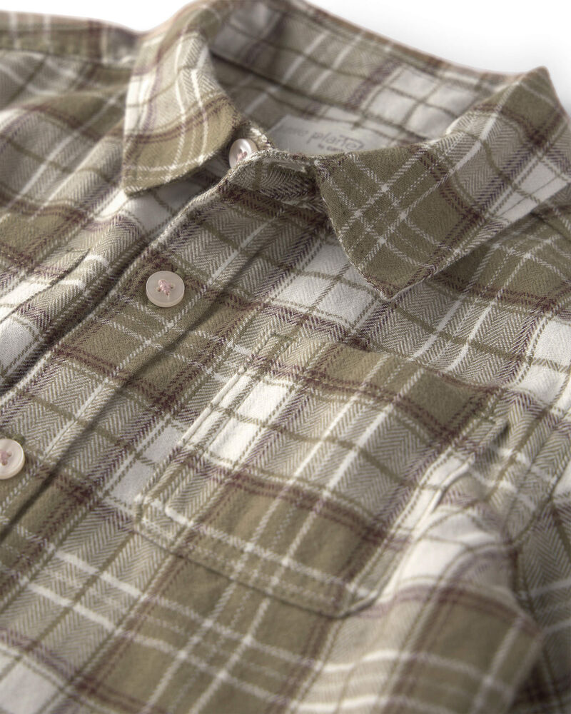 Gar&ccedil;ons - Chemise boutonn&eacute;e en flanelle de coton biologique, image 3 sur 3 diapositives