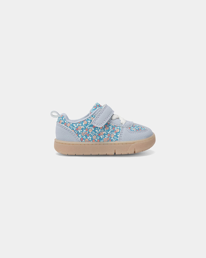 Baby Girl Every Step&reg; First Walker Floral Casual Shoes - Blue, image 2 of 6 slides