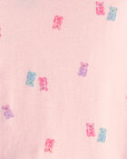 Girls Ice Cream 100% Cotton Short-Sleeve Snug Fit 4-Piece Pyjama Set - Pink/Blue, image 3 of 4 slides