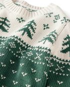 Baby Organic Cotton Fair Isle Sweater Knit Pullover, image 2 of 4 slides