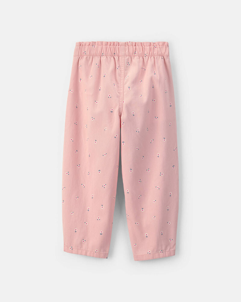 Toddler Girl Floral Twill Pull-On Pants - Pink, image 2 of 4 slides