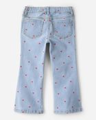 Toddler Girl Heart Denim Jeans - Light Wash, image 2 of 4 slides