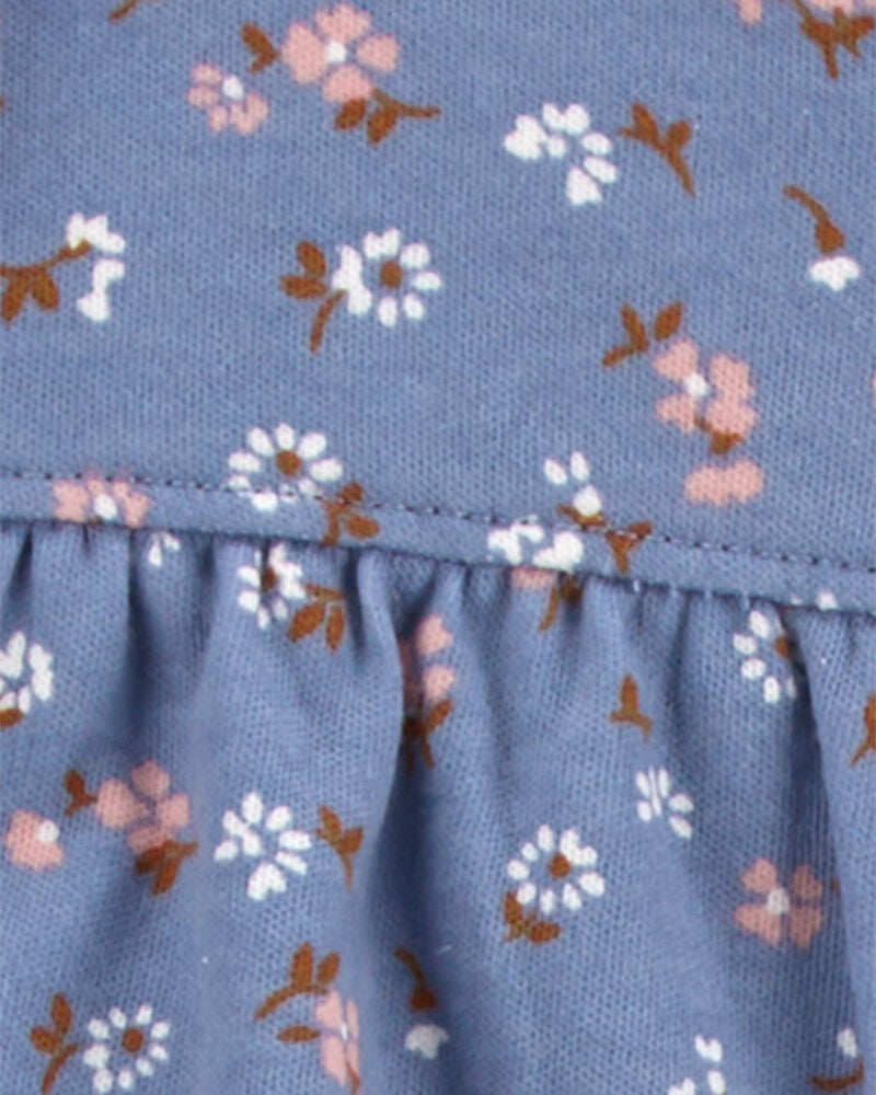 Baby Floral Snap-Up Cotton Sleeper, image 2 of 3 slides
