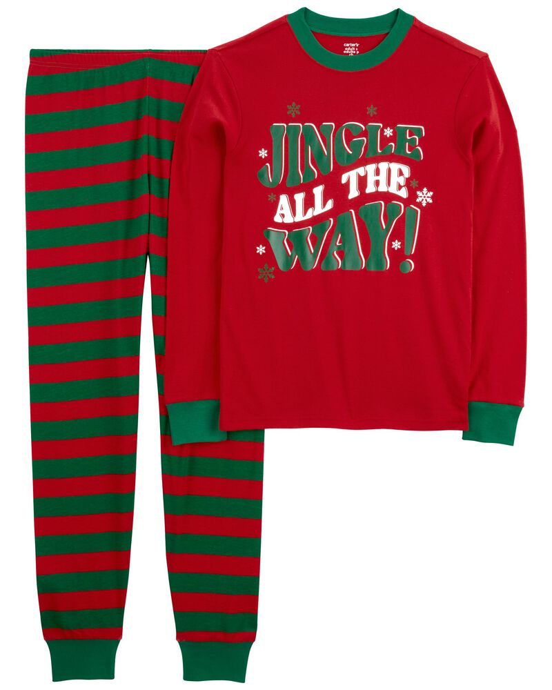 Adult 2-Piece Christmas Jingle All The Way 100% Snug Fit Cotton Pyjamas, image 1 of 3 slides