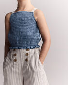 Toddler Girl Sailor Pant in Stripes - Cream/Grey, image 3 of 7 slides