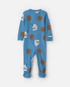 Tout-petit gar&ccedil;on - Pyjama ajust&eacute; 1 pi&egrave;ce en 100 % coton &agrave; motif lait et biscuits - Bleu, image 2 sur 3 diapositives