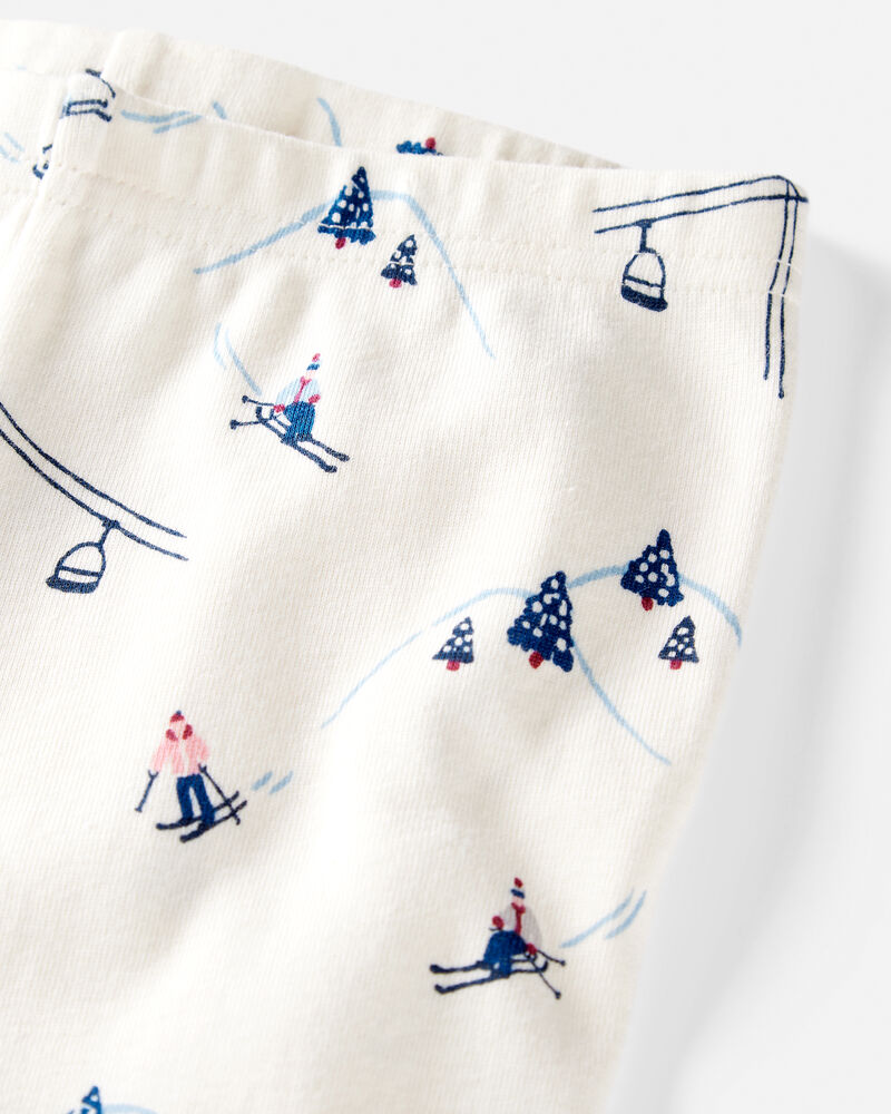 Kid Organic Cotton Pyjamas in Snowy Slopes Print, image 2 of 4 slides