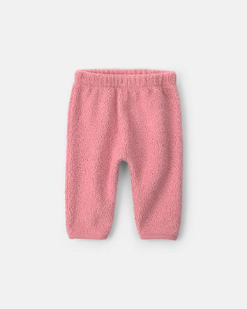 B&eacute;b&eacute; fille - Ensemble 2 pi&egrave;ces cache-couche manches longues &agrave; th&egrave;me d&rsquo;ourson et pantalon en molleton teddy &ndash; Rose, 