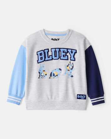 Tout-petit - Chandail en jersey bouclette de couleur contrastante Bluey - Gris, 
