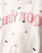 Baby Girl 2-Piece Hey Boo Halloween Outfit Set - Cream, image 2 of 4 slides