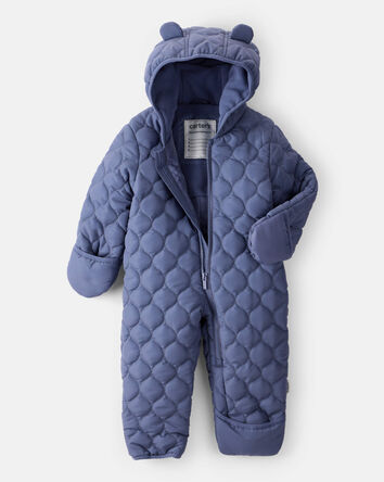 Bébé garçon - Habit de neige 1 pièce matelassé - Marine, 