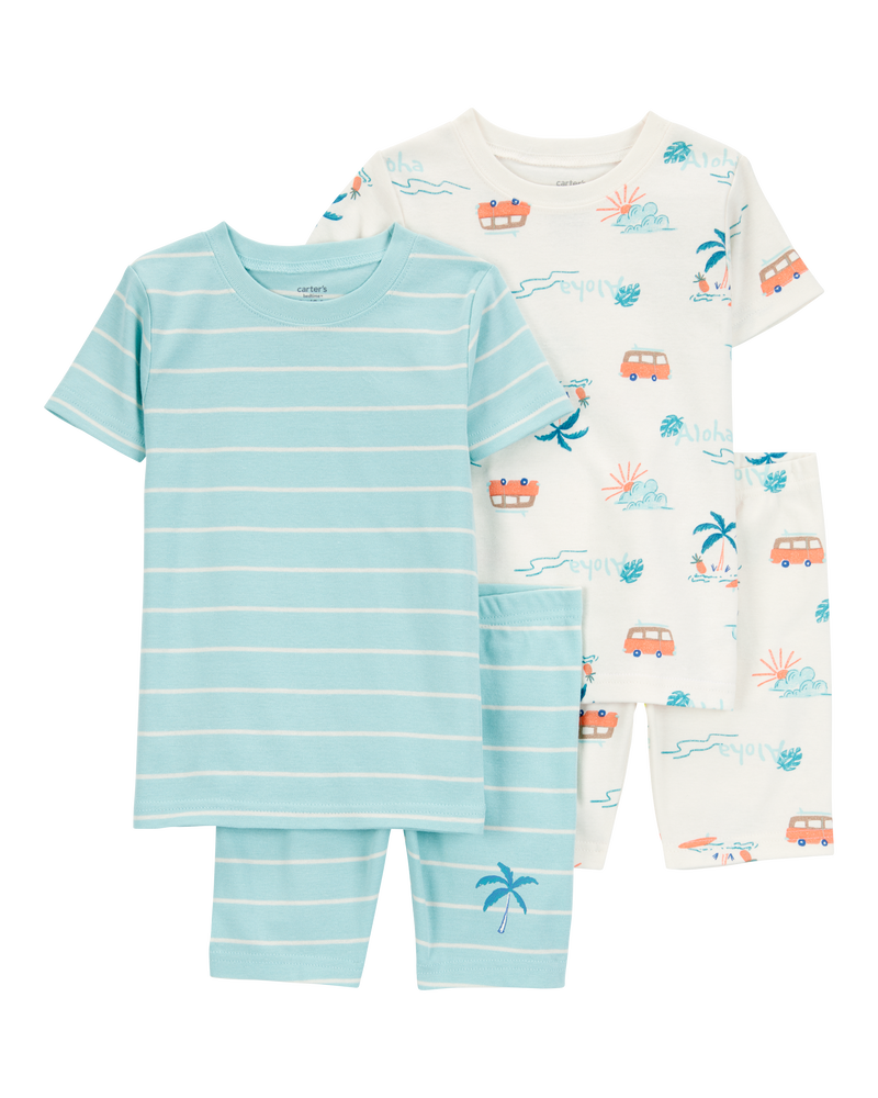 Toddler Palm Tree Print Snug Fit 4-Piece Pyjamas, image 1 of 4 slides