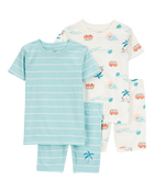 Toddler Palm Tree Print Snug Fit 4-Piece Pyjamas, image 1 of 4 slides