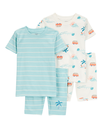 Toddler Palm Tree Print Snug Fit 4-Piece Pyjamas, 