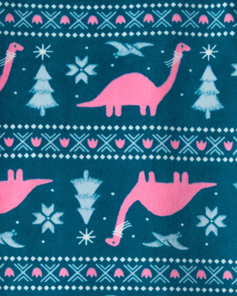 Tout-petit fille - Pyjama 2 pi&egrave;ces ajust&eacute; DreamPlush &agrave; manches longues et motif de dinosaures &ndash; Sarcelle, image 2 sur 2 diapositives