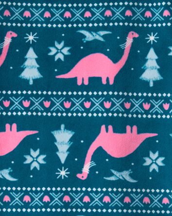 Toddler Girl Dinosaur DreamPlush Long-Sleeve Snug Fit 2-Piece Pyjamas - Teal, 