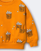 Toddler Otter Sweatshirt&trade; with Pockets in Popcorn Print - Golden Yellow, image 2 of 2 slides