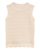 Toddler Crotchet Knit Tank - Ivory, image 1 of 4 slides