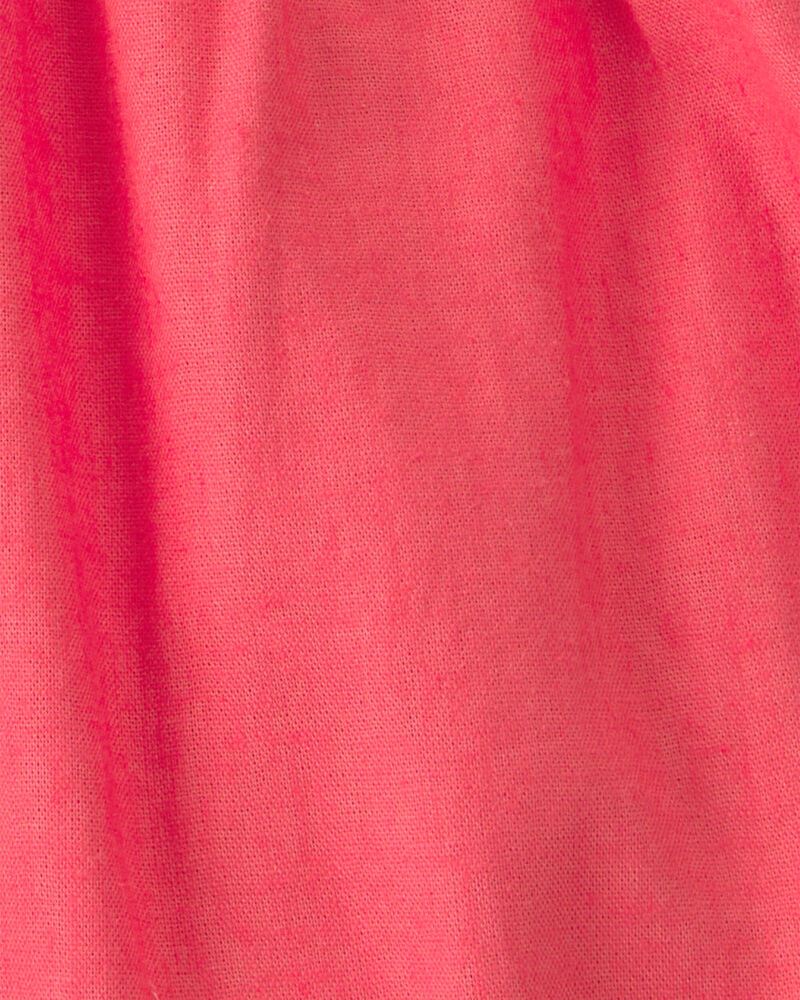 B&eacute;b&eacute; fille - Ensemble 2 pi&egrave;ces robe sans manches unie en lin - Rose/Rouge, image 4 sur 4 diapositives