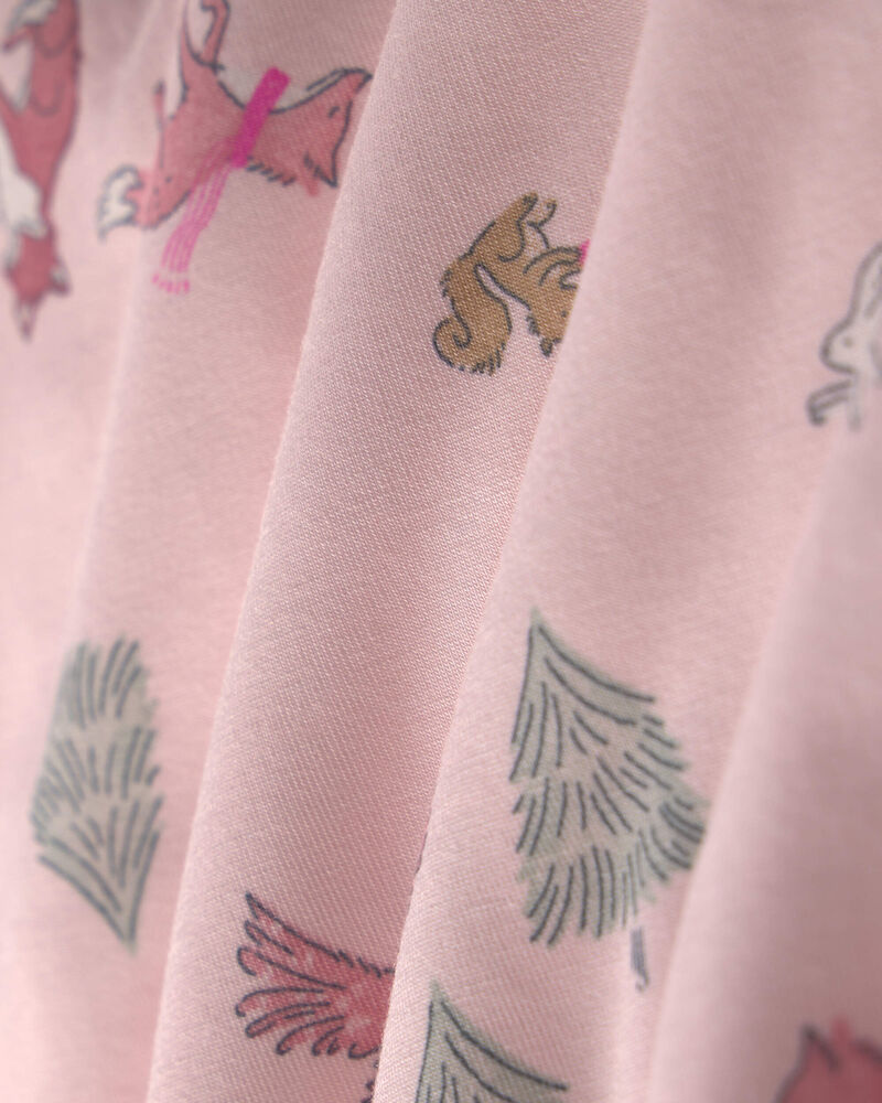 Baby Girl Woodland PurelySoft&trade; Long-Sleeve Bodysuit Dress - Pink, image 3 of 6 slides